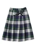 familiar plaid-check pleated midi skirt - Blue