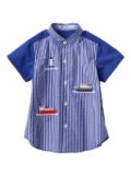 familiar striped short-sleeve shirt - Blue