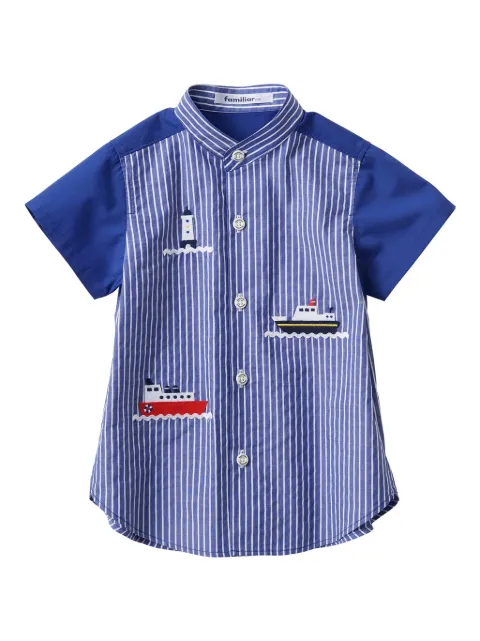 familiar camisa manga corta con rayas estampadas