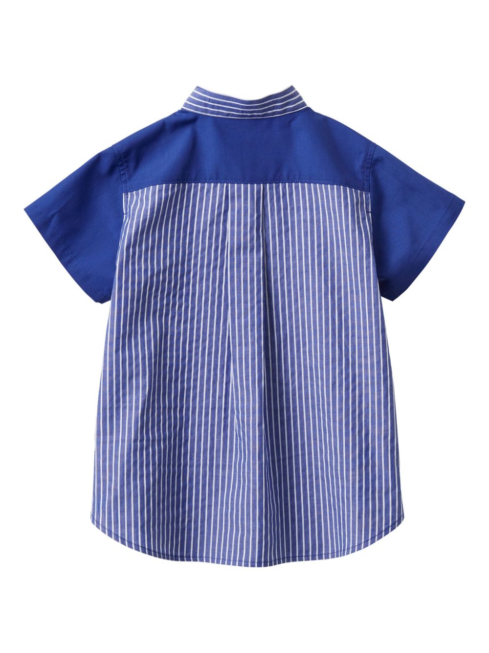Shop Familiar Striped Short-sleeve Shirt In Blue
