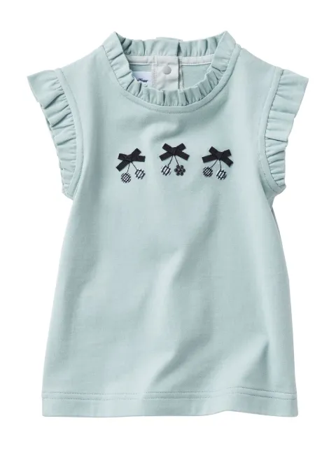 familiar bow-detail knitted cotton top