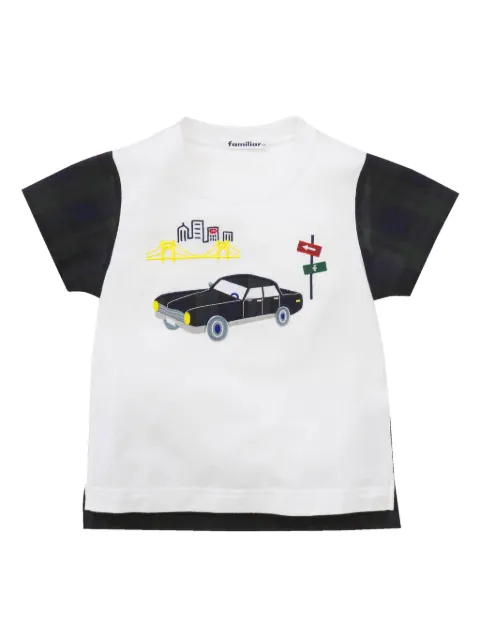 familiar playera con motivo bordado