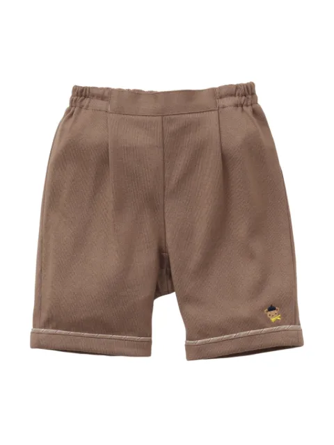 familiar bear-embroidered cotton trousers
