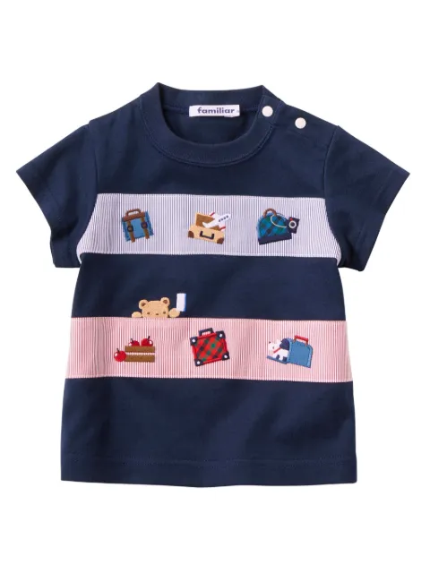 familiar playera con motivo bordado