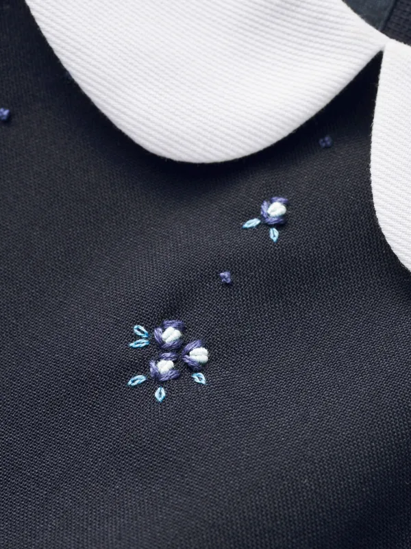 Familiar motif-embroidered Wool Midi Dress | Blue | FARFETCH PT