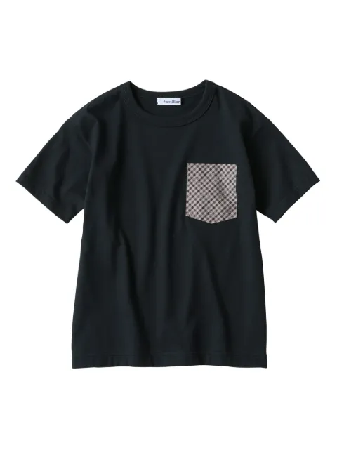 familiar gingham-check cotton T-shirt