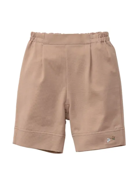 familiar motif-embroidered cotton trousers
