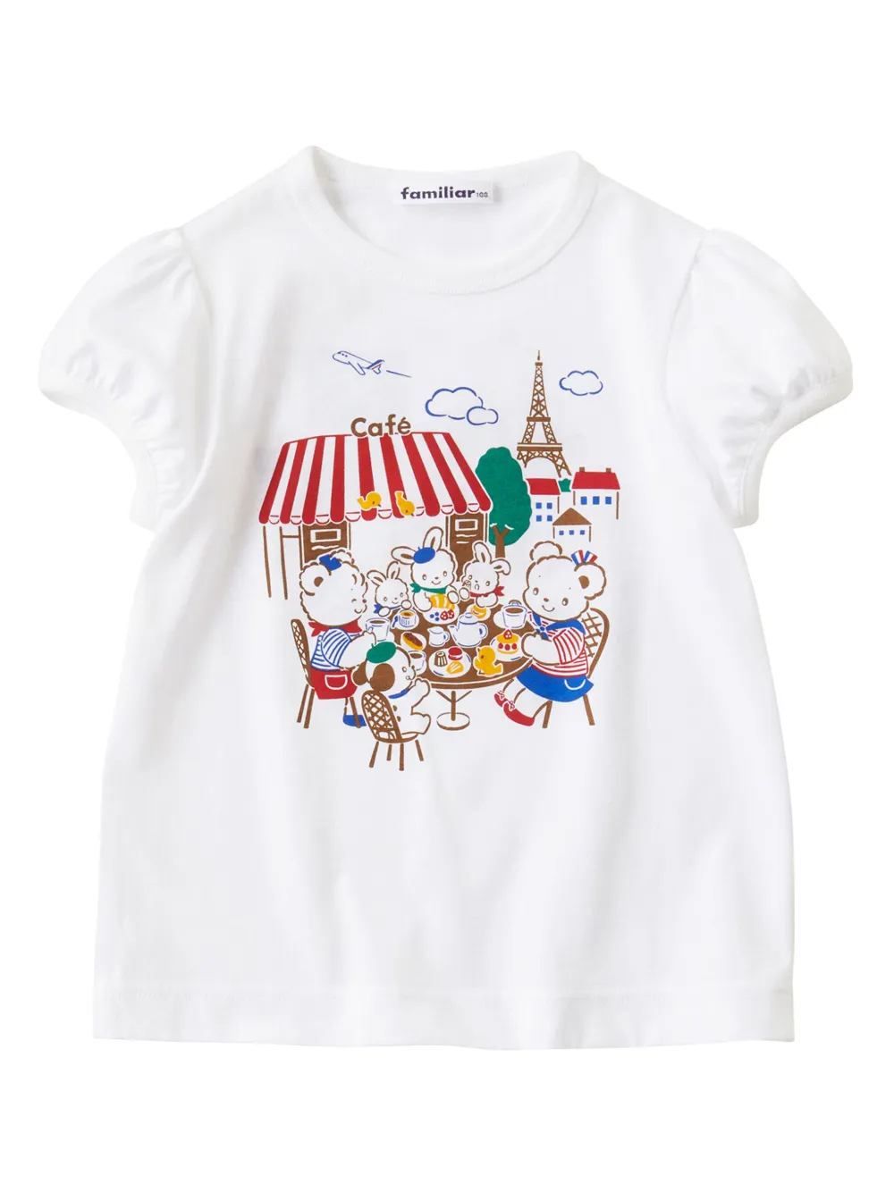 Familiar Kids' Graphic-print Cotton T-shirt In White