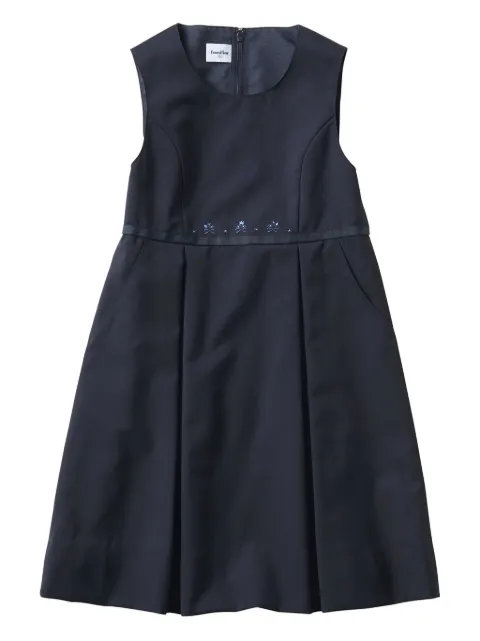 familiar motif-embroidered wool dress