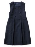 familiar double-breasted wool midi dress - Blue