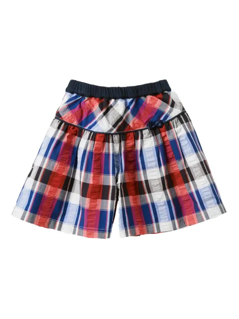 familiar checked wide-leg trousers
