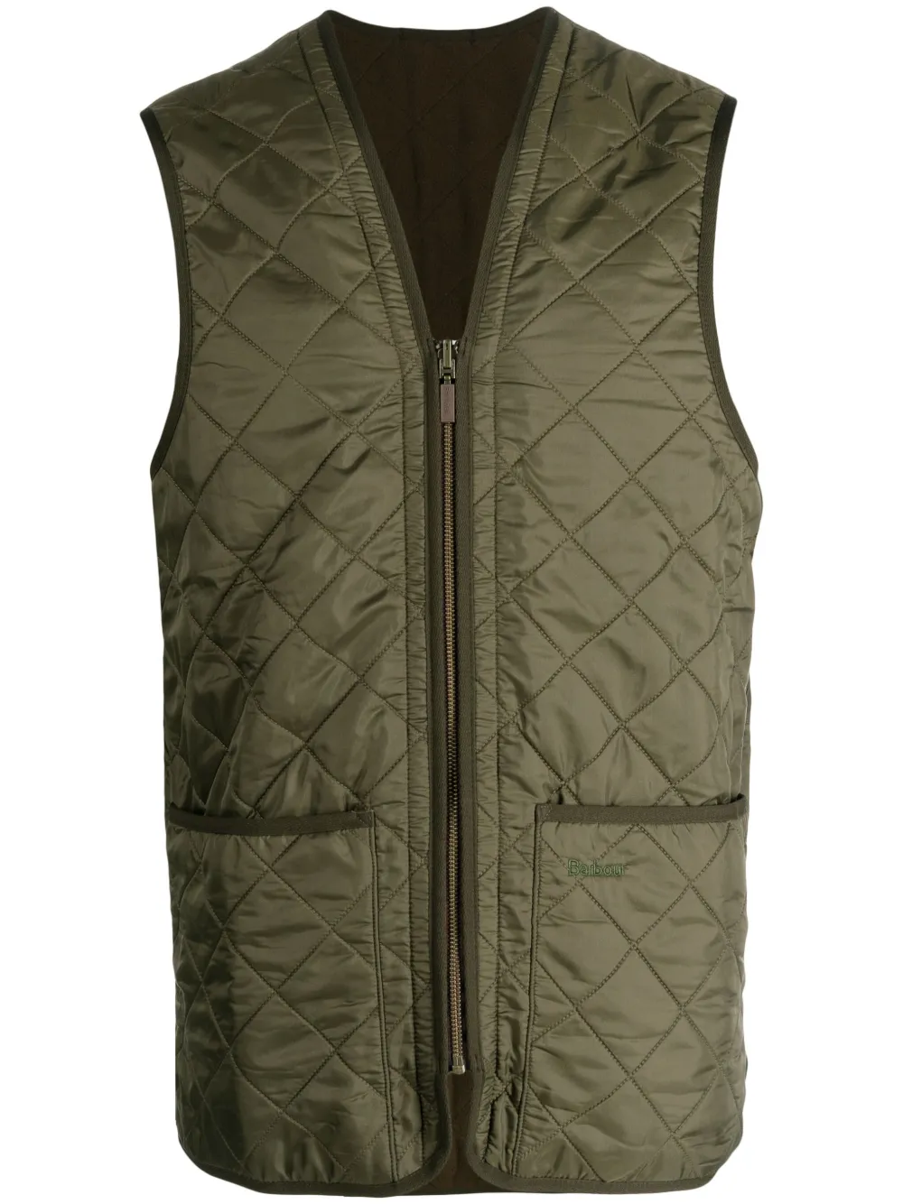 Barbour Reversible Diamond-quilted Waistcoat In 绿色