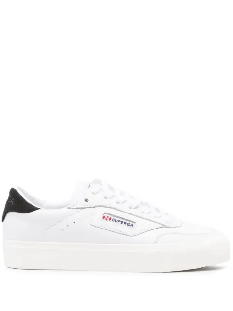 Superga 3843 logo-patch leather sneakers