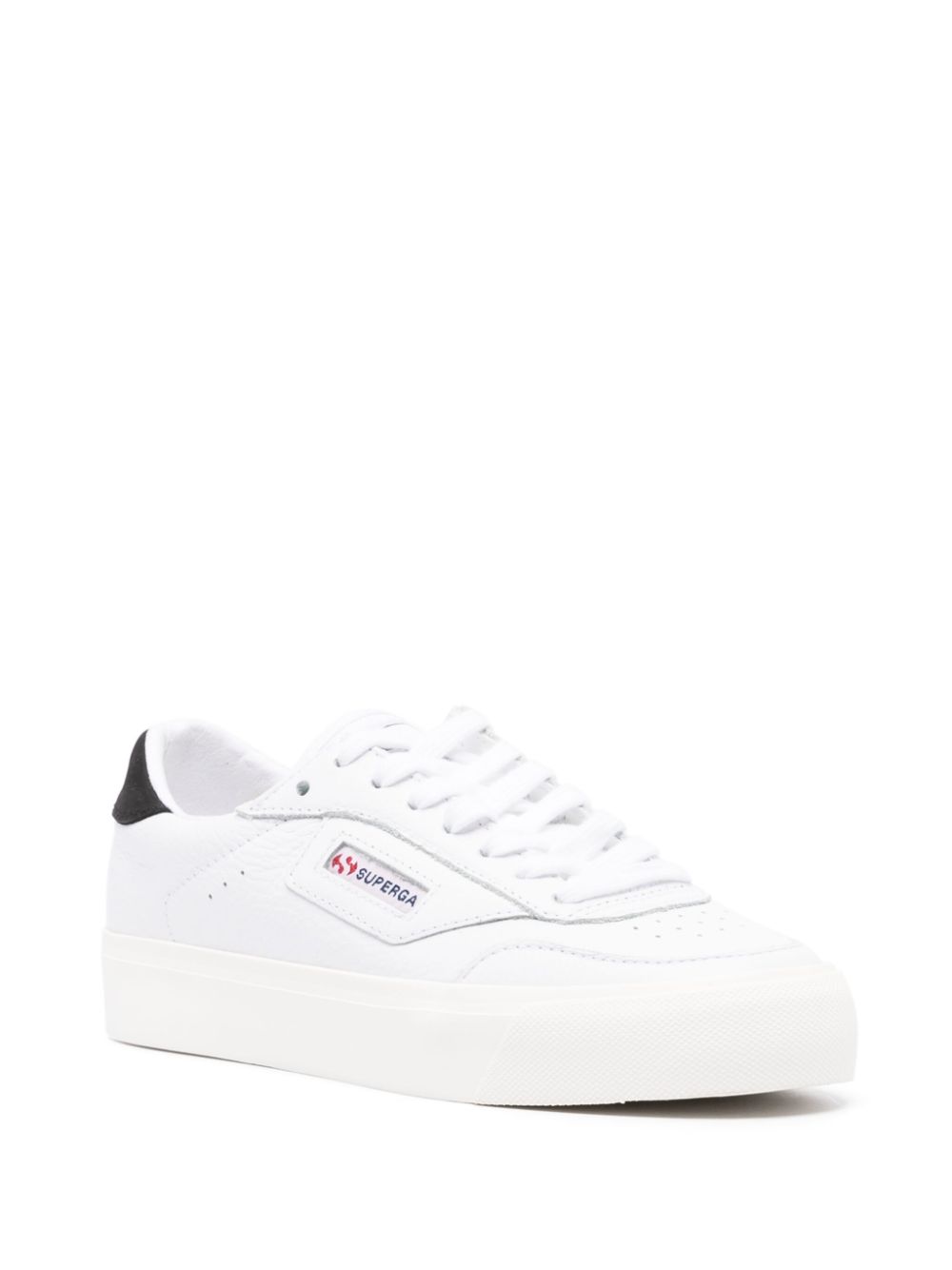 Superga 3843 logo-patch leather sneakers - Wit