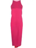 FENDI drape-detailing silk midi dress - Pink