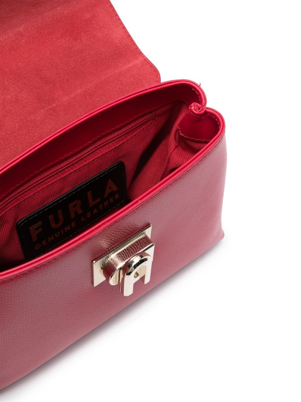 Shop Furla Mini 1927 Leather Tote Bag In Red