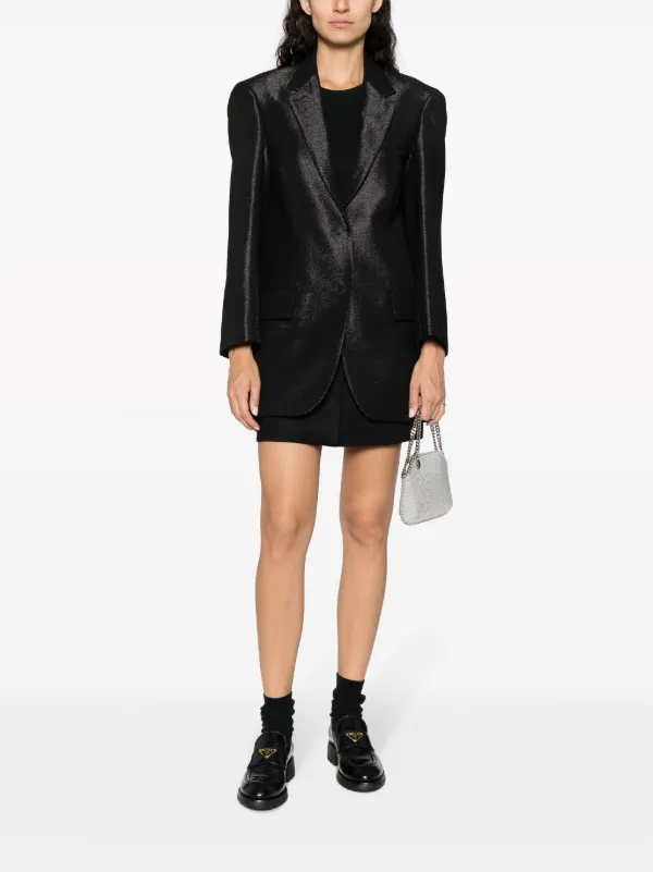 Sportmax single-breasted metallic-finish Blazer | Black