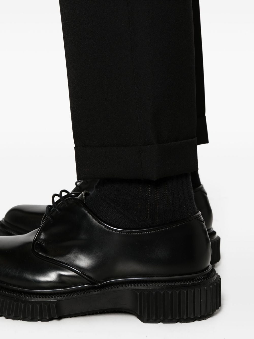 Shop Briglia 1949 Mid-rise Tailored Twill Trousers In Black