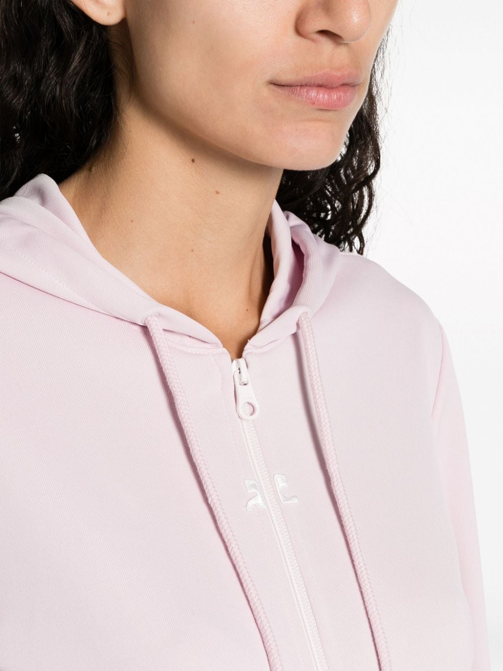 Courrèges Cropped hoodie Roze
