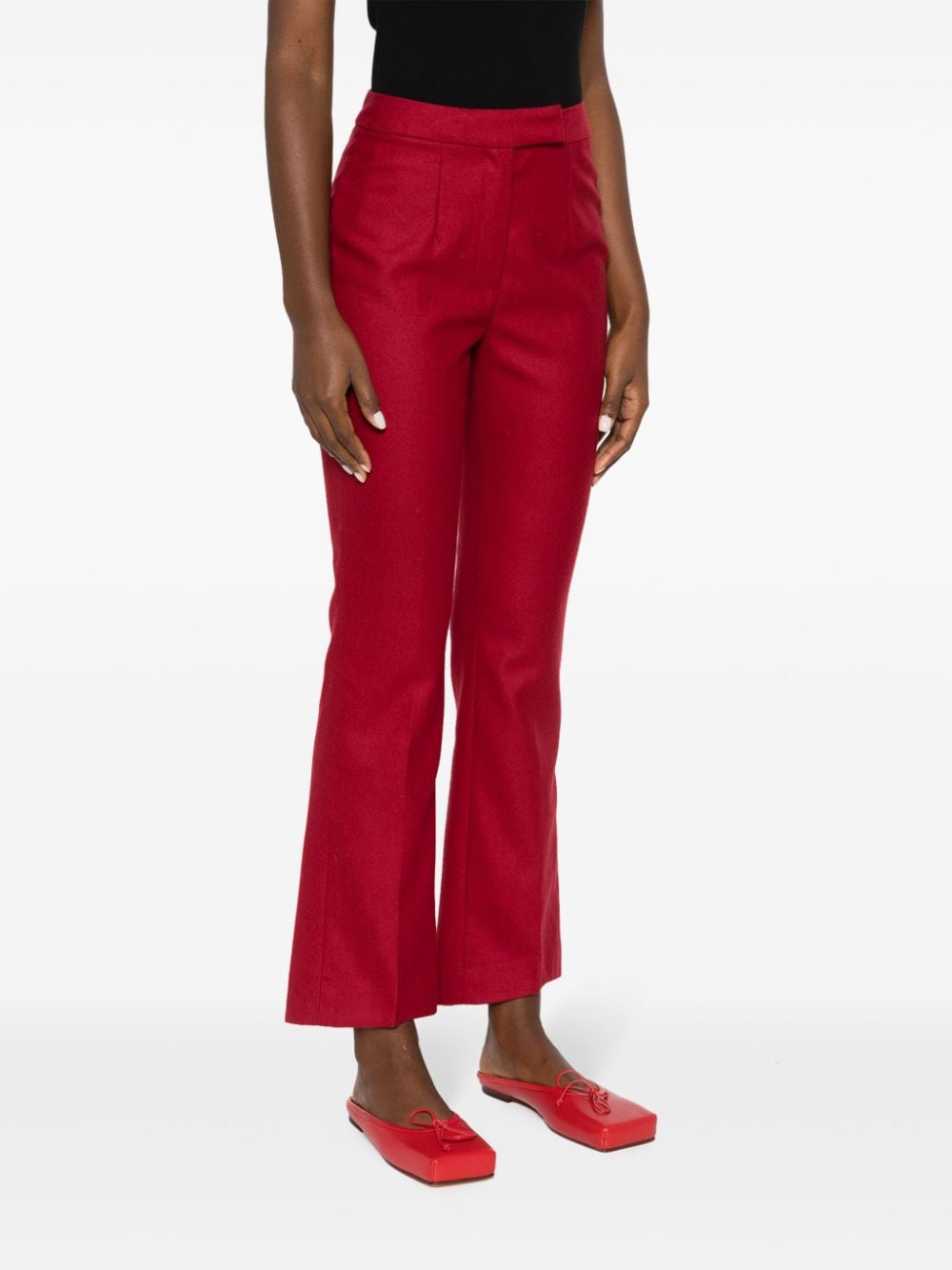 Pre-owned John Galliano 直筒羊毛长裤（1990年代典藏款） In Red