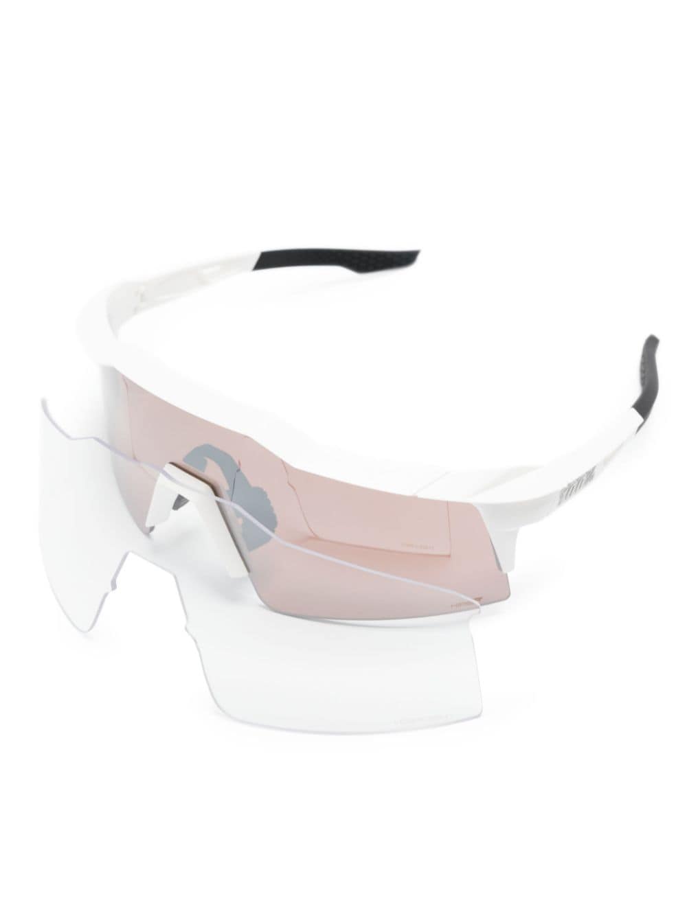 Shop 100% Eyewear Speedcraft Oversize-frame Sunglasses In White