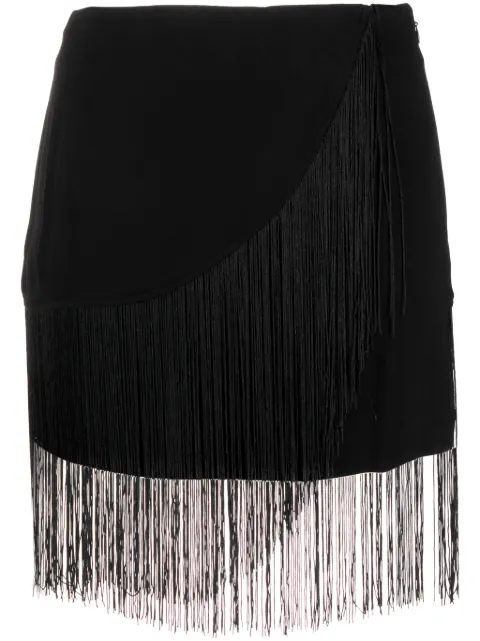 TWINSET fringed wrap miniskirt