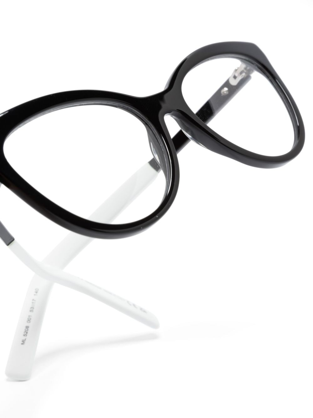 Moncler Eyewear ML5208 001 bril met cat-eye montuur Zwart