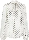 ZIMMERMANN polka-dot print tie-neck blouse - White