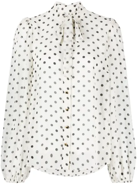 ZIMMERMANN polka-dot print tie-neck blouse