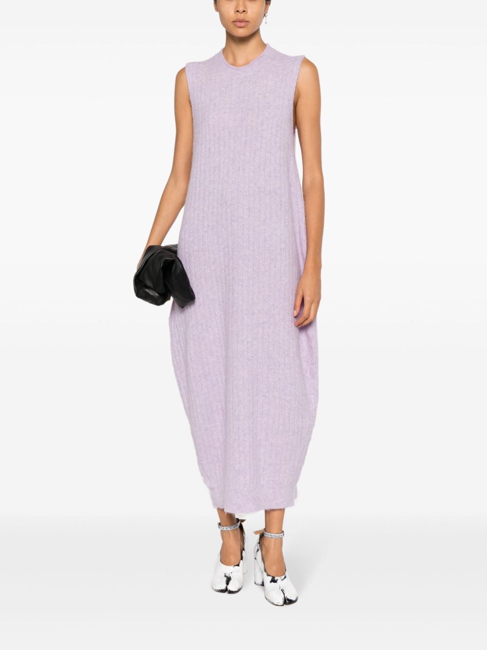 Shop Rus Ginga Sleeveless Ribbed Dress In Purple