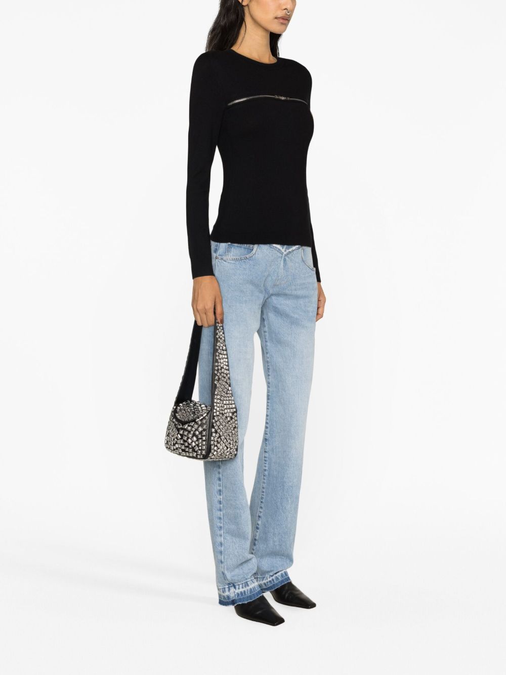 ISABEL MARANT zip-detail ribbed-knit top Women