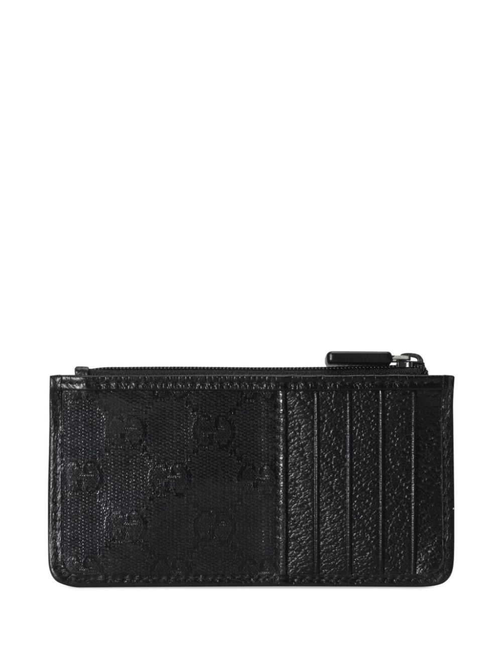 Shop Gucci Double G Leather Cardholder In Black