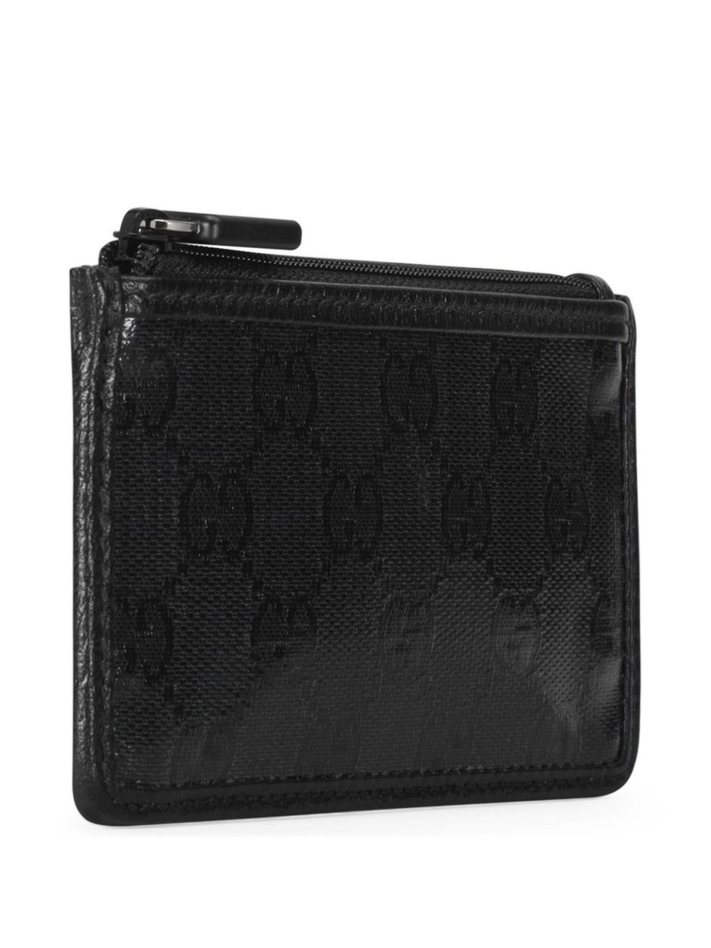 Shop Gucci Double G Leather Cardholder In Black