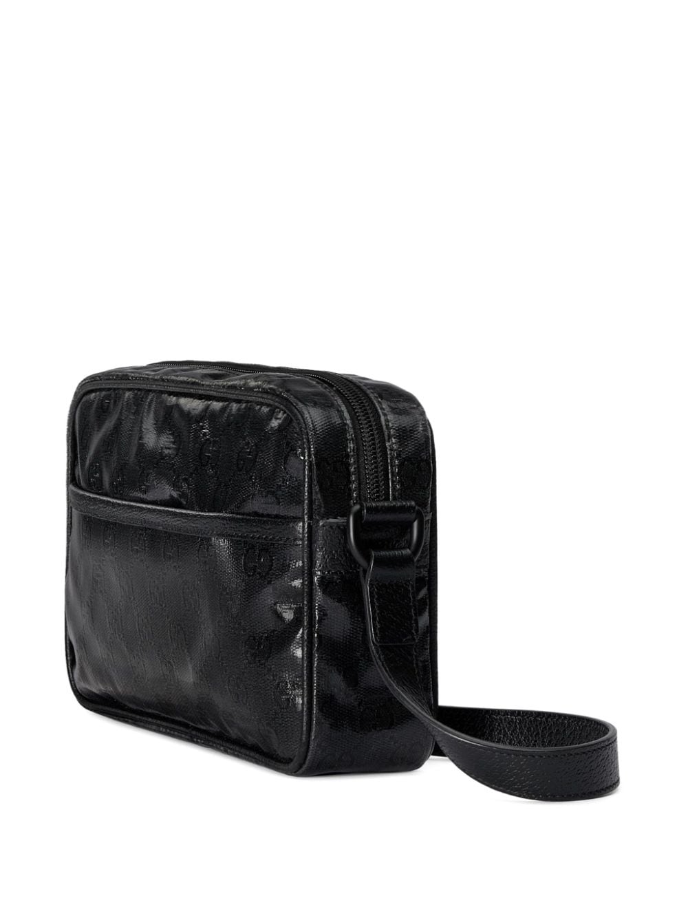 Shop Gucci Mini Gg Crystal Shoulder Bag In Black