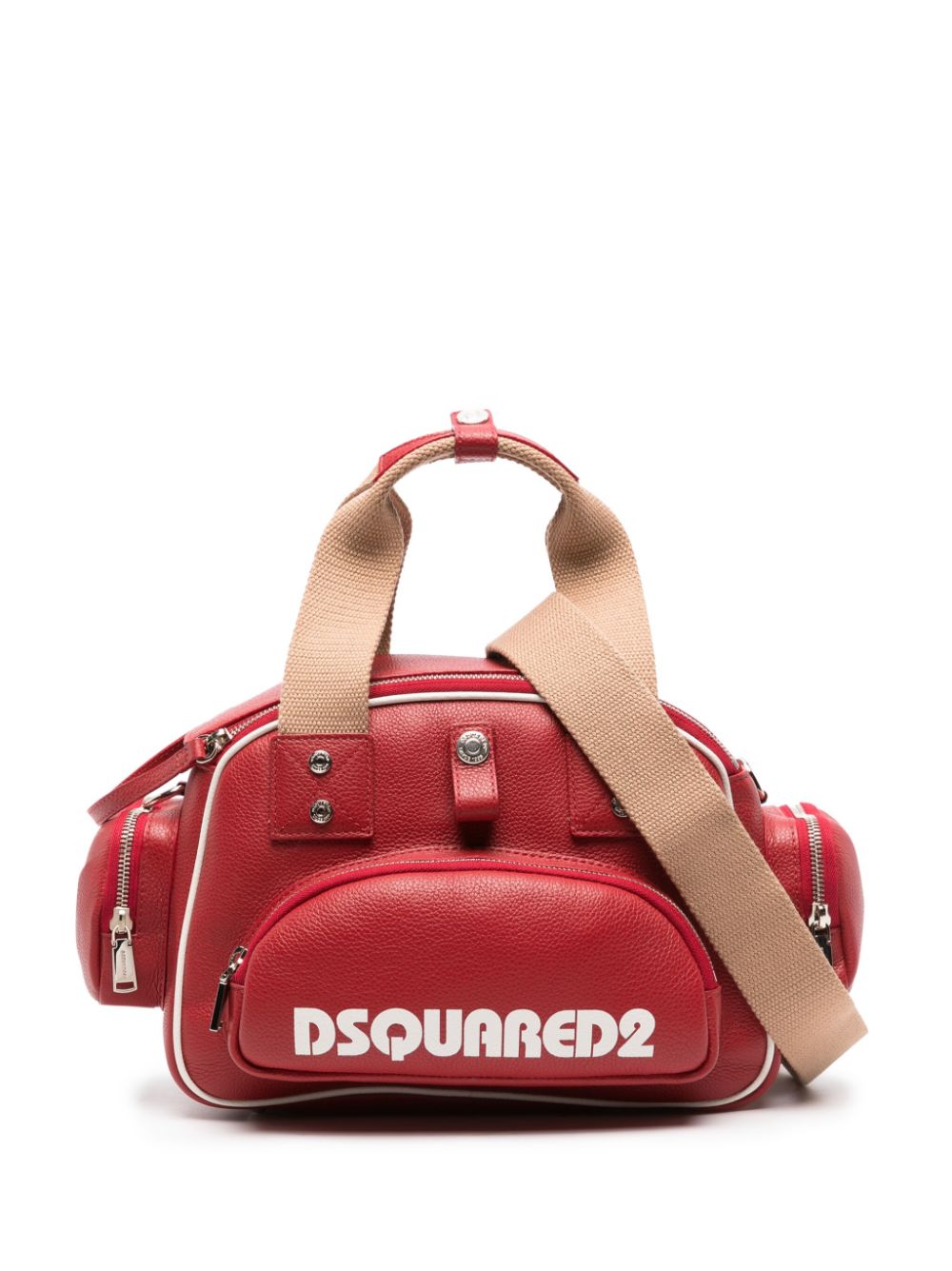 DSQUARED2 logo-print leather tote bag