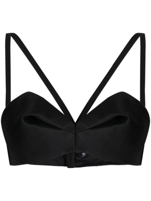 Versace gathered bustier crop top