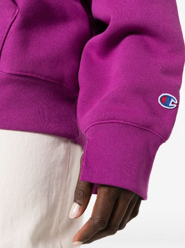 Champion reverse weave logo patch sweatshirt hot sale