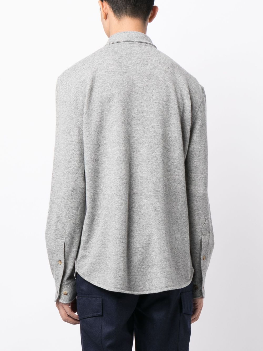 Shop Brunello Cucinelli Spread-collar Wool-blend Cardigan In Grey