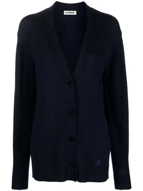 Cardigan en maille fine à col v - Jil Sander - Modalova