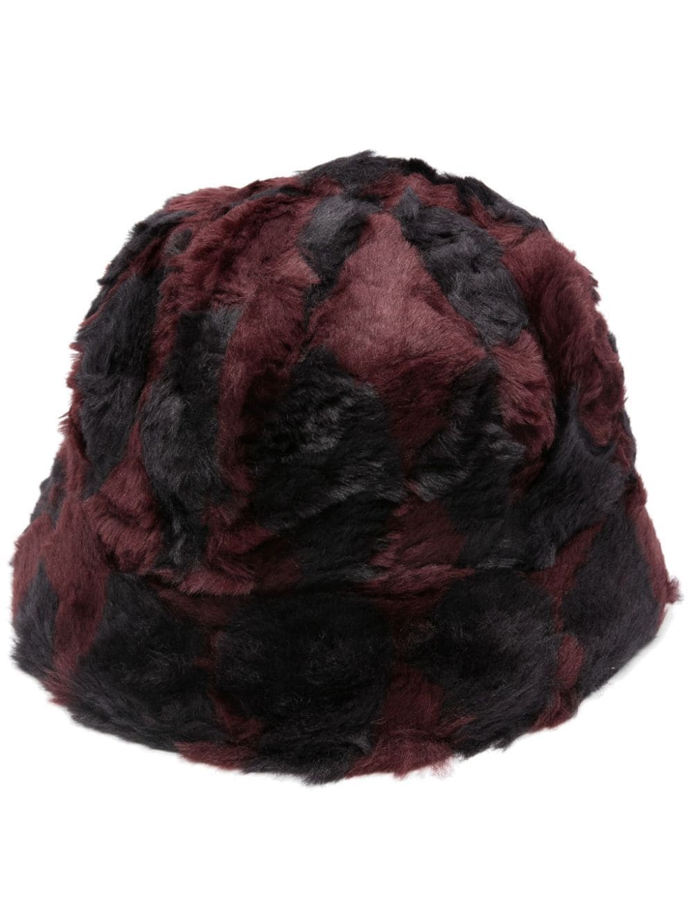 Shop Needles Two-tone Design Faux-shearling Bucket Hat In Red