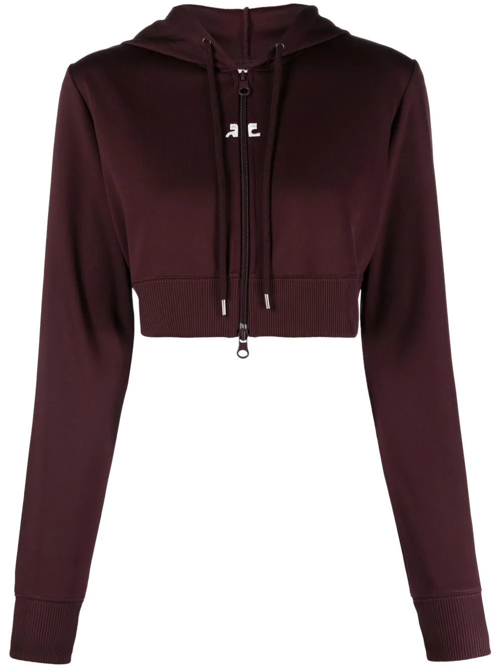 Courrèges Cropped hoodie Rood
