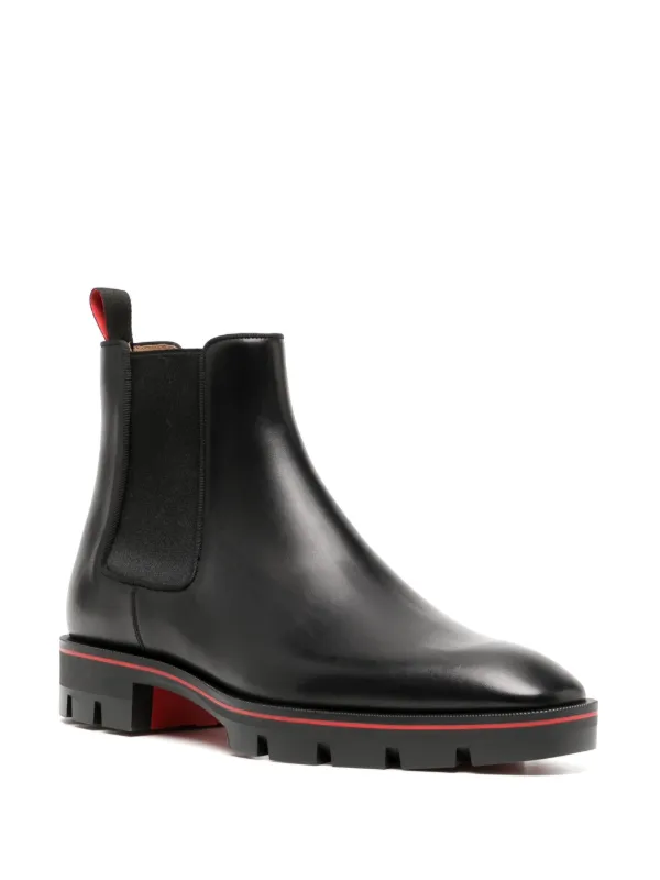 Christian Louboutin Black Leather Ankle Boot with Red Insole Trim So Kate 100 leather ankle boots in black - Christian  main image 3