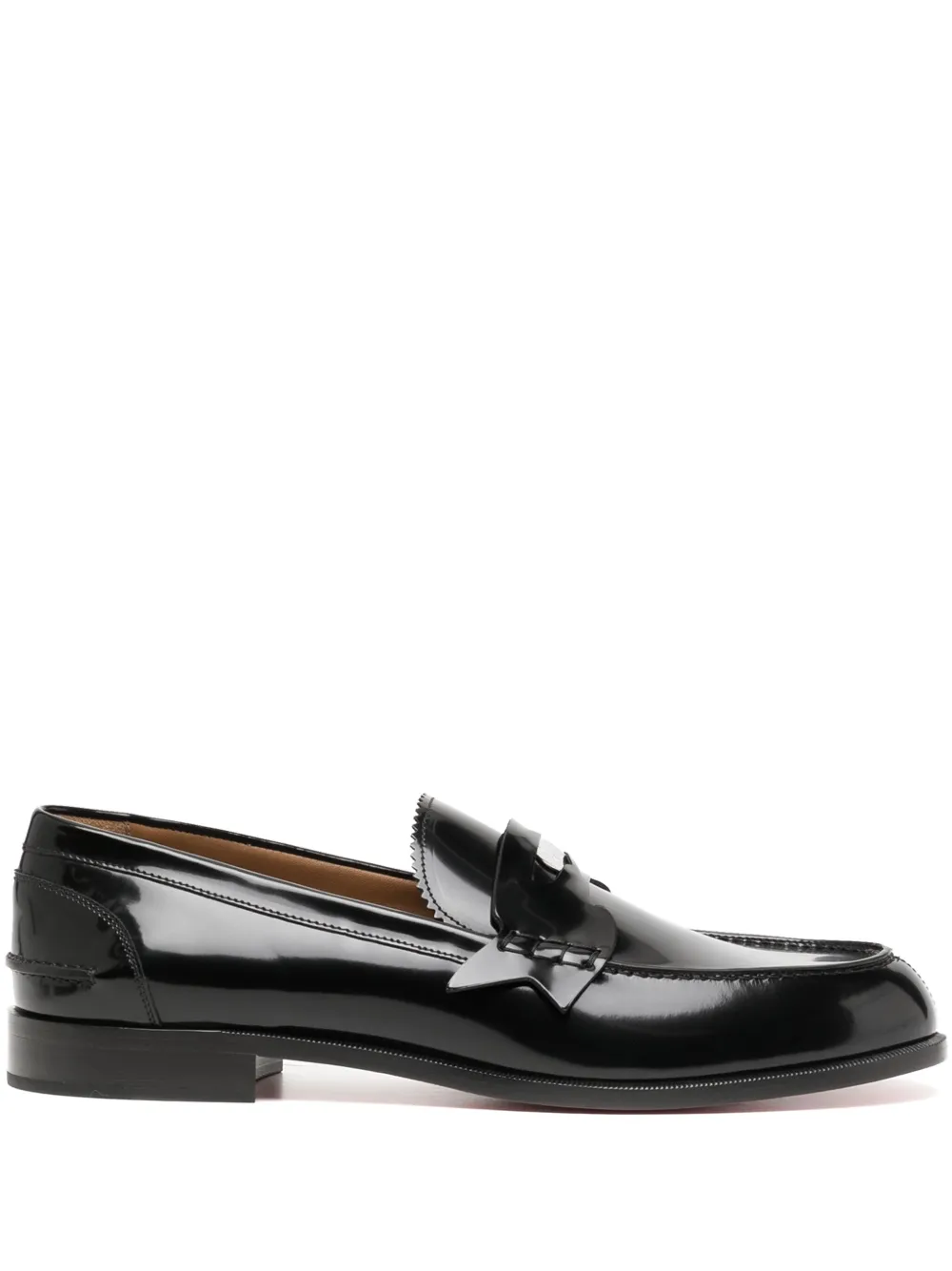Christian Louboutin logo-engraved penny leather loafers | Black | Image 1