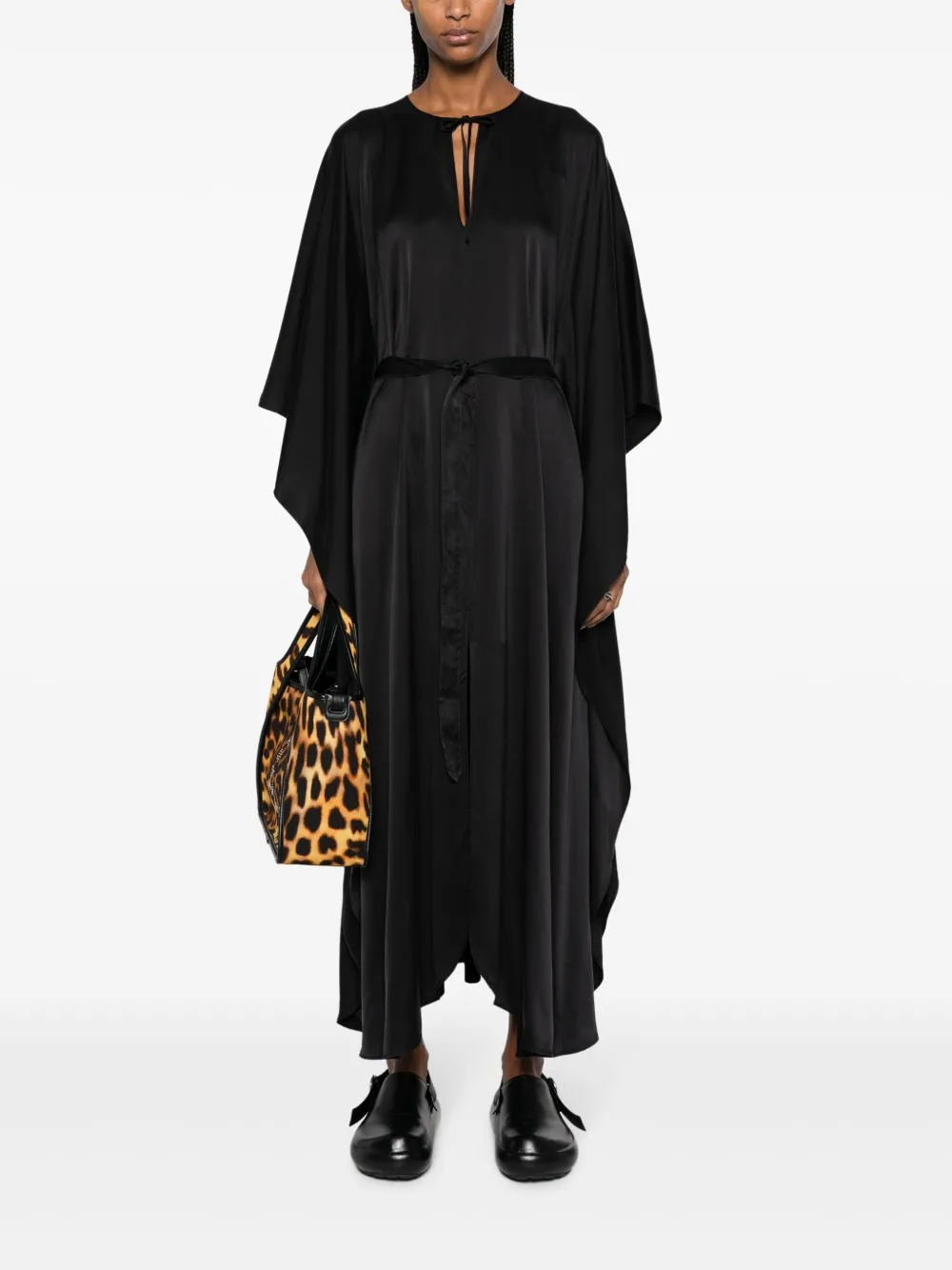 Forte Forte tied-waist silk maxi dress - Zwart