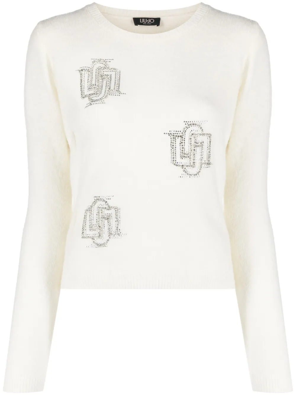 LIU JO Trui verfraaid met logo Wit