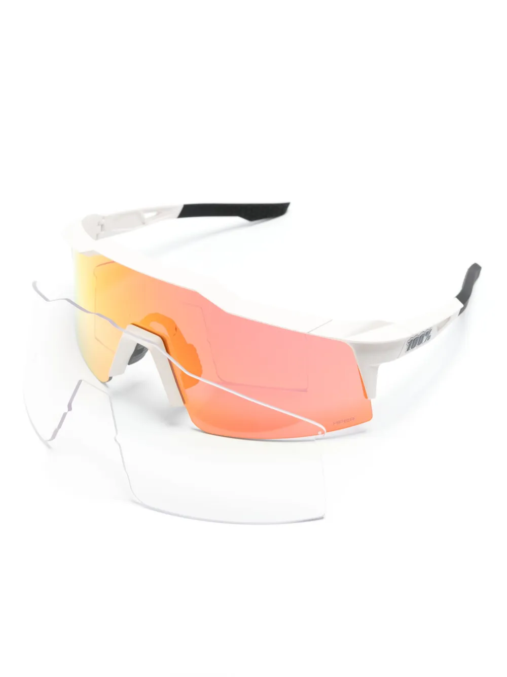 Shop 100% Eyewear Speedcraft Oversize-frame Sunglasses In White