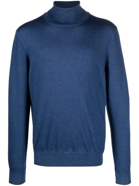 D4.0 mélange-effect virgin wool roll-neck jumper