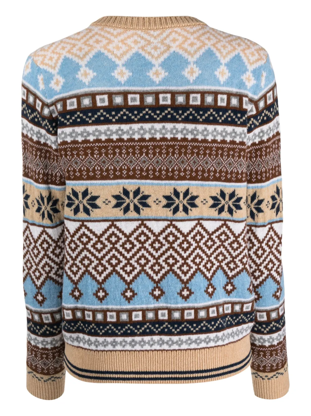 Ballantyne patterned intarsia-knit wool jumper - Blauw