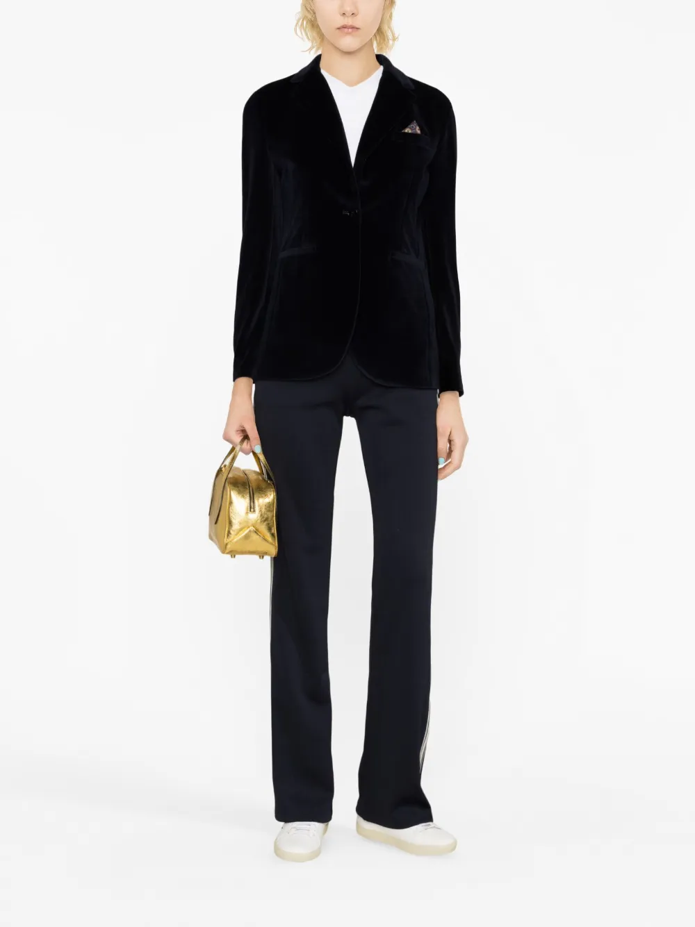 Circolo 1901 single-breasted velour blazer - Blauw