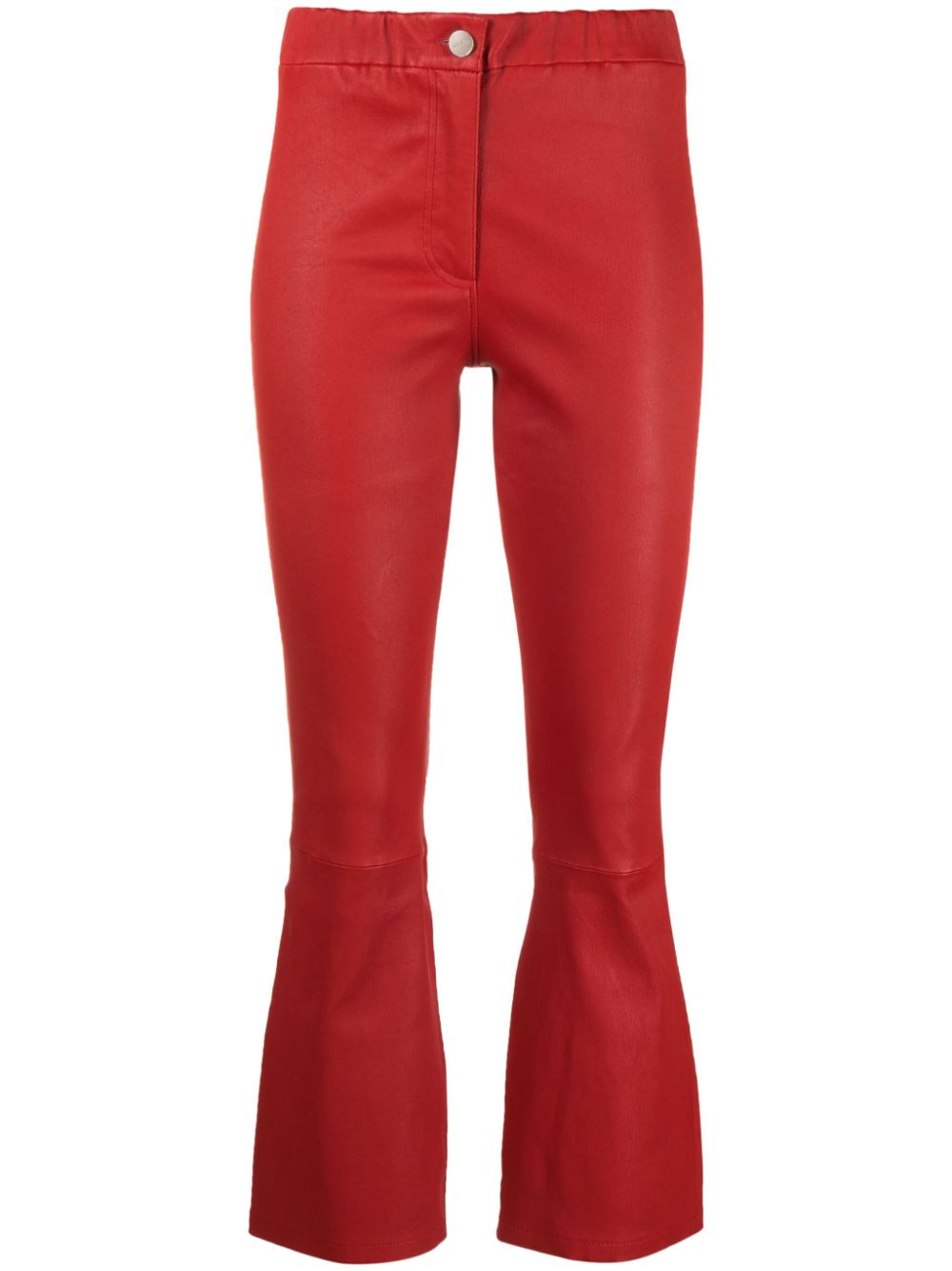 Arma Low-rise Leather Trousers In Red